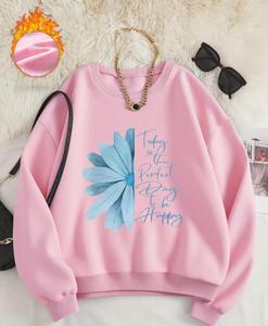 Women's Premium Polyester/Cotton <b>Blend</b> Fleece Sweatshirt-Comfortable & Stylish Waterproof & Windproof for Winter Season - Product Image 6