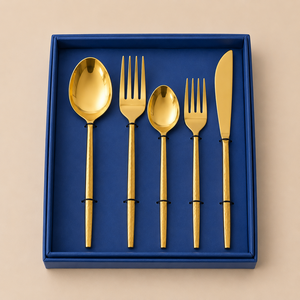 ชุดรับประทานอาหารสแตนเลสพร้อมด้ามจับลายพิเศษ ส้อม ช้อน มีด ดีไซน์ทันสมัย - Product Image 6