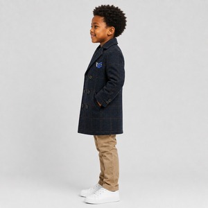 Best Selling Custom Made Winter Kids Woolen Coat Warm Wear Long Hooded Windproof Coat with Breathable Feature Plain Dyed Design - Product Image 4