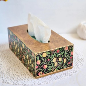 Boîte à mouchoirs en bois imprimé style rustique chic pour décoration champêtre, vente en gros - Product Image 1