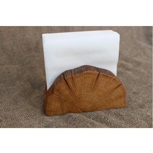 Porte-serviettes en bois rustique style tronc d'arbre, design en bois naturel, organisateur de table à manger pour serviettes en papier et décoration intérieure - Product Image 3