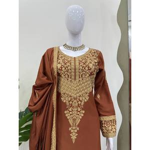 Conjunto de ropa de fiesta y parte inferior de diseñador para mujer con Dupatta elegante y elegante - Product Image 2