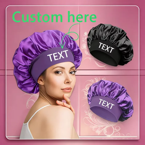 Gorro de satén suave personalizado con forro de seda, gorro grande de satén para el cabello, gorro de dormir para el hogar, gorro de ducha, cubierta para el cabello largo, herramienta de peluquería - Product Image 5