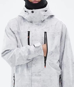 Combinaison de ski unisexe blanche tie-dye imperméable 10 000 mm respirante isolée - Combinaison à capuche avec fermeture éclair pour l'hiver - Product Image 2
