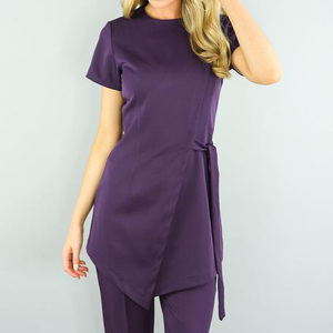 ชุดสครับสำหรับร้านทำเล็บและสปา รุ่น Girls Beauty Tunic ผ้าถักคุณภาพสูง เหมาะสำหรับใช้ในโรงพยาบาลและร้านเสริมสวย - Product Image 6