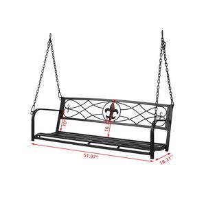 Chaise suspendue de patio en acier robuste, banc de balançoire en métal résistant aux intempéries pour usage en extérieur - Product Image 2