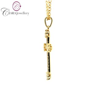 จี้ไม้กางเขนสีโรสโกลด์18K ประดับเพชรธรรมชาติสำหรับสวมใส่ทุกวันสัญลักษณ์ทางศาสนาของชาวคริสต์ชั้นสูง - Product Image 2