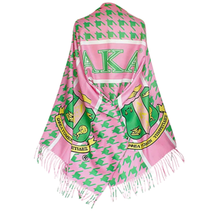   Bufanda de Lujo con Diseño de Pata de Gallo Rosa y Verde, Chal de Invierno de Punto Suave con Flecos y Diseño de Escudo, Bufanda de Moda - Product Image 3