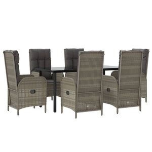 Conjunto de Comedor de Jardín de 6 Plazas, Muebles de Ratán para Exteriores, Resistentes a la Intemperie, Diseño Contemporáneo - Product Image 5