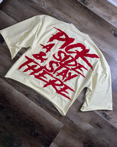 First Class Quality 100% Cotton Custom Logo Cropped Unisex Fleece Eco-Friendly Breathable Oversized Plus Size Loose T-<b>Shirts</b> <b>Men</b> - Product Image 5