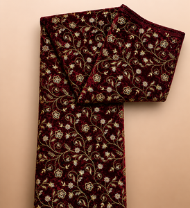 Luxury Velvet Embroidery Fabric With <b>Sequin</b> Beads Designer Soft Velvet Textile For Women Dress And Dubai Fashion Export Quality - Product Image 5