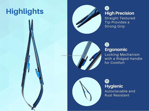 World Precision Surgical Castroviejo Micro Needle Holder Straight Tip Stainless Steel Surgical Instrument Manual Ophthalmic ENT - Product Image 2