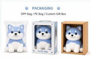 Cute Dog Plush <b>Toy</b> <b>Soft</b> Velboa Fabric <b>Stuffed</b> Animal Cuddly Puppy Gift Custom OEM Wholesale - Product Image 2