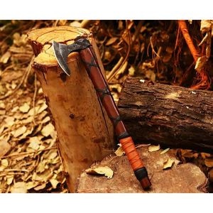 Hacha de Acero al Carbono Burraq Personalizada de 17.5 Pulgadas, Mango de Madera de Palisandro, Funda de Cuero, para Acampar al Aire Libre, Regalo para Papá, Hecha a Mano, Grado Industrial - Product Image 4