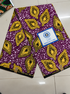 <b>Burgundy</b> Yellow African Wax Print Ankara Fabric Paisley Medallion Pattern for Women Dressmaking - Product Image 5