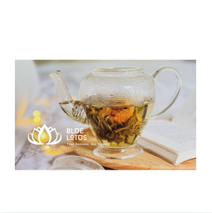 Capullos de Flor de Jazmín Secos Blue Lotus Vietnam, Tallo Verde, Blanco, Ha Giang, 24 Meses de Vida Útil, Centro de Mesa Decorativo para Té - Product Image 1