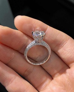Most Selling <b>925</b> Sterling <b>Silver</b> Moissanite Diamond <b>Ring</b> for Women Classic Luxury Style Customizable Designs Daily Wear Special - Product Image 2