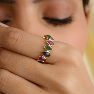 18K Gold Eternity Band with Unique Micro Insert and Pave Setting - Product Image 1