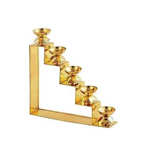 Lampe Diya traditionnelle en laiton doré pour la Puja quotidienne, les cérémonies religieuses, l'utilisation au temple et le festival Diwali - Product Image 2