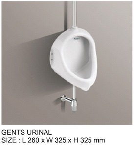 Matériaux de construction, céramique indienne, urinoir pour hommes, L260 x L325 x H325 MM, urinoir pour salle de bain. - Product Image 1