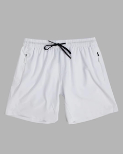 Shorts pour hommes en tissu extensible 4 directions à séchage rapide, taille élastique, avec poche latérale zippée, entrejambe de 7 pouces, en polyester uni, vente en gros, OEM - Product Image 2