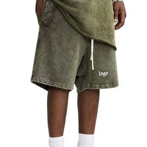 Custom Color Acid Wash <b>Shorts</b> Men Comfortable Casual Cotton Fabric Vintage Pattern <b>Decoration</b> Plain Design Sale - Product Image 1