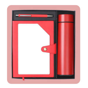 Juego de Regalo Corporativo Premium 3 en 1 de Cuero PU Grabado Personalizado (Agenda, Bolígrafo, Botella de Agua) - Regalo Empresarial para el Día de San Valentín - Product Image 4