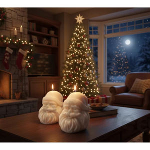 Bougie visage de Père Noël, option de décoration pour la maison, mariages, Noël, Pâques, anniversaires et Saint-Valentin - Product Image 1