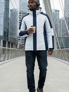 Veste d'hiver unisexe moderne à capuche, imperméable, coupe-vent, streetwear urbain haut de gamme, logo sur le devant - Product Image 5