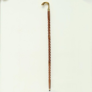 Bâtons de marche rustiques modernes en bois naturel écologique avec poignée en laiton poli, idéaux pour les cadeaux - Product Image 2