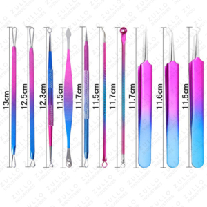 Professional 10 Piece Stainless Steel <b>Blackhead</b> Acne <b>Extractor</b> Kit Custom Label Pore Cleaner Facial Care Tool Set - Product Image 5