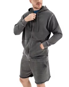 New Arrival Fashion Breathable <b>Polyester</b>/Cotton Winter Shorts and Hoodie <b>Jogger</b> Set for <b>Men</b> & Unisex with Custom Logo - Product Image 2