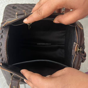 March Expo Premium <b>Tooled</b> Cowhide <b>Leather</b> Mini Duffel Speedy Bags New Compact Size Studs & Concho Crossbody Travel Purse Handbag - Product Image 6