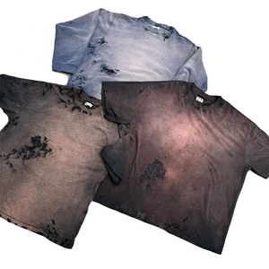 Camisetas Personalizadas de Alta Calidad, 220 g/m², Extra Grandes, Desgastadas, con Efecto Ácido, Hombros Caídos, para Hombre, Corte Ajustado, 3D - Product Image 2