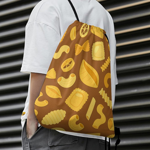 Bolsa Deportiva con Cordón, Estampado de Pasta, Mochila Tipo Saco, Poliéster Reciclable, 50-70L, Logotipo Personalizado para Gimnasio y Viajes - Product Image 5