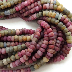 ลูกปัดแซฟไฟร์หลายสี ขัดด้าน เรียบเนียน รูปทรงกลม ทำจากหินธรรมชาติ สำหรับทำเครื่องประดับ ความยาว 16 นิ้ว จากผู้ผลิตอิสระ - Product Image 1