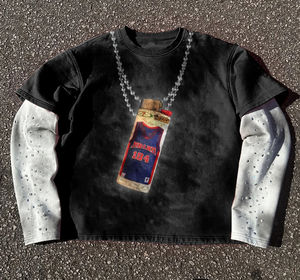 Camisetas de Alta Calidad con Estampado Digital Personalizado al por Mayor, Camisetas de Moda para Hombre con Pedrería en las Mangas - Product Image 2