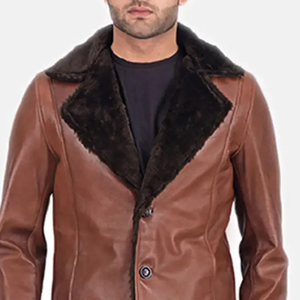 Durable Men Fur <b>Lined</b> Leather <b>Coat</b> Wholesale Premium Winter Wear ODM Supplier New Arrival Mens Genuine Fur Leather <b>Coat</b> - Product Image 4