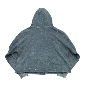 Sudadera con Capucha Personalizada con Estampado de Diamantes de Imitación para Hombre, 370GSM, Felpa de Algodón, Sudadera de Moda de Invierno, Sudadera con Capucha Estilo Urbano OEM - Product Image 4
