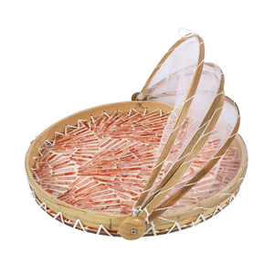 กรอบไม้ไผ่พับได้เป็นมิตรต่อสิ่งแวดล้อมทำด้วยมือฝาครอบอาหาร MDF capiz ฝาตาข่ายลายแสงแดดสำหรับห้องครัวการให้บริการของตกแต่งบ้าน - Product Image 3