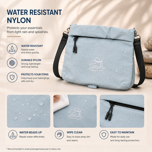 Bolso Bandolera Casual de Nailon Resistente al Agua con Cierre de Cremallera para Pasaporte |   Bolso de hombro de viaje ligero con múltiples bolsillos para uso diario - Product Image 4