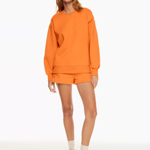 Meilleure Vente Pull Décontracté à Épaules Tombantes en Polaire, 100% Coton, Coupe Oversize, Style Streetwear, Brodé, Sweat-shirt de Luxe pour Femme - Product Image 6