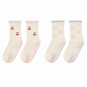 OEM Manufacturer Custom Logo Embroidered Clouds Women Blue Ruffle Pilates <b>Socks</b> Anti-Slip Cotton Yoga <b>Grip</b> <b>Socks</b> with Assorted - Product Image 2