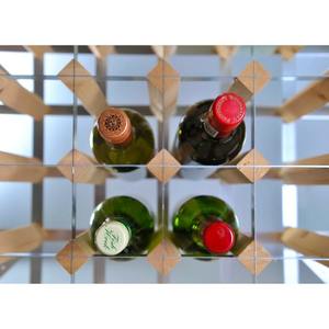 Système de rangement pour bouteilles de vin en bois de chêne foncé rustique et métal, style industriel, acier galvanisé et bois. - Product Image 2