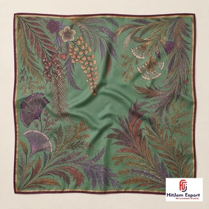 Luxury Womens Printed <b>Silk</b> <b>Scarf</b> Custom Lightweight <b>Square</b> Headscarf OEM ODM Manufacturer Corsica Custom Fabric Products - Product Image 1