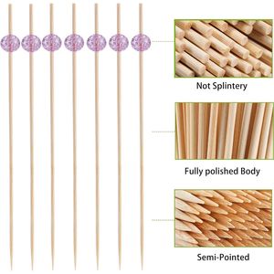 Stuzzicadenti in bambù da 4,7 pollici, 200 pezzi, per antipasti, bevande, dessert, spiedini per salumi e formaggi, ideali per l'ospitalità - Product Image 2