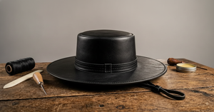 Sombrero de Vaquero de Cuero Negro Personalizado de Primera Calidad, Sombrero Occidental de Ala Ancha con Hebilla - Product Image 6