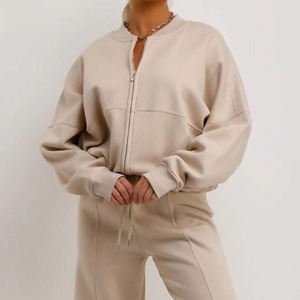 Women's Hoodie Set Cropped Custom Crop <b>Top</b> Blank Sweat Suit Jogging <b>One</b> Piece Suit Plus Size Jumpsuit Tracksuits For Women - Product Image 5