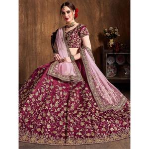 ผ้าไหมดิบปักเลื่อมสีน้ำตาลแดงที่สวยงามพร้อมตาข่ายนุ่ม - Product Image 4