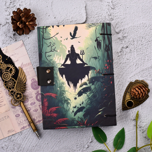 Spiritual Lord Shiva Handmade Diary with Metal <b>Lock</b> Vintage Aesthetic Journal Notebook Artistic Cover Travel Writing Gift Item - Product Image 2